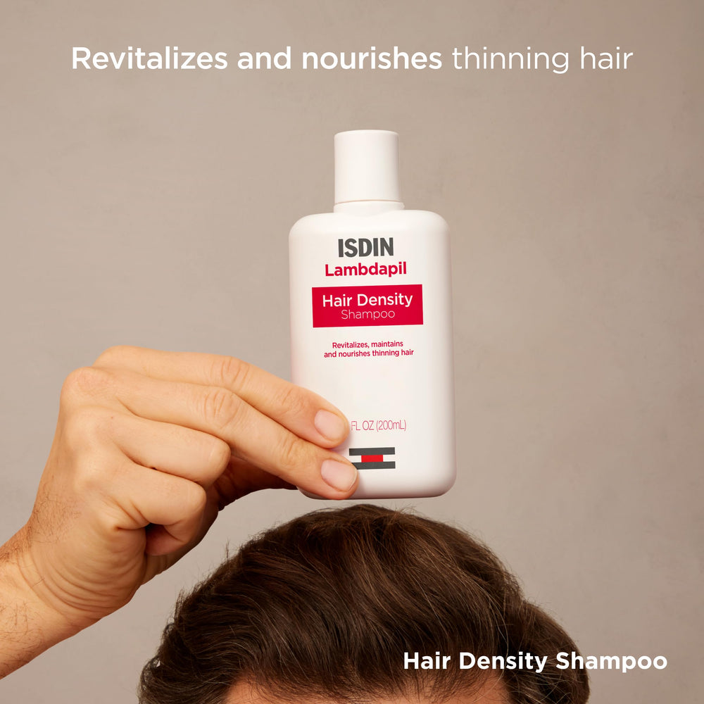 ISDIN Lambdapil ingredient blend featuring zinc and biotin for hair vitality.