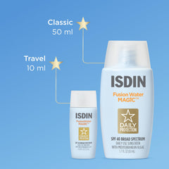 ISDIN makeup bag stores sunscreen and travel essentials for protection.