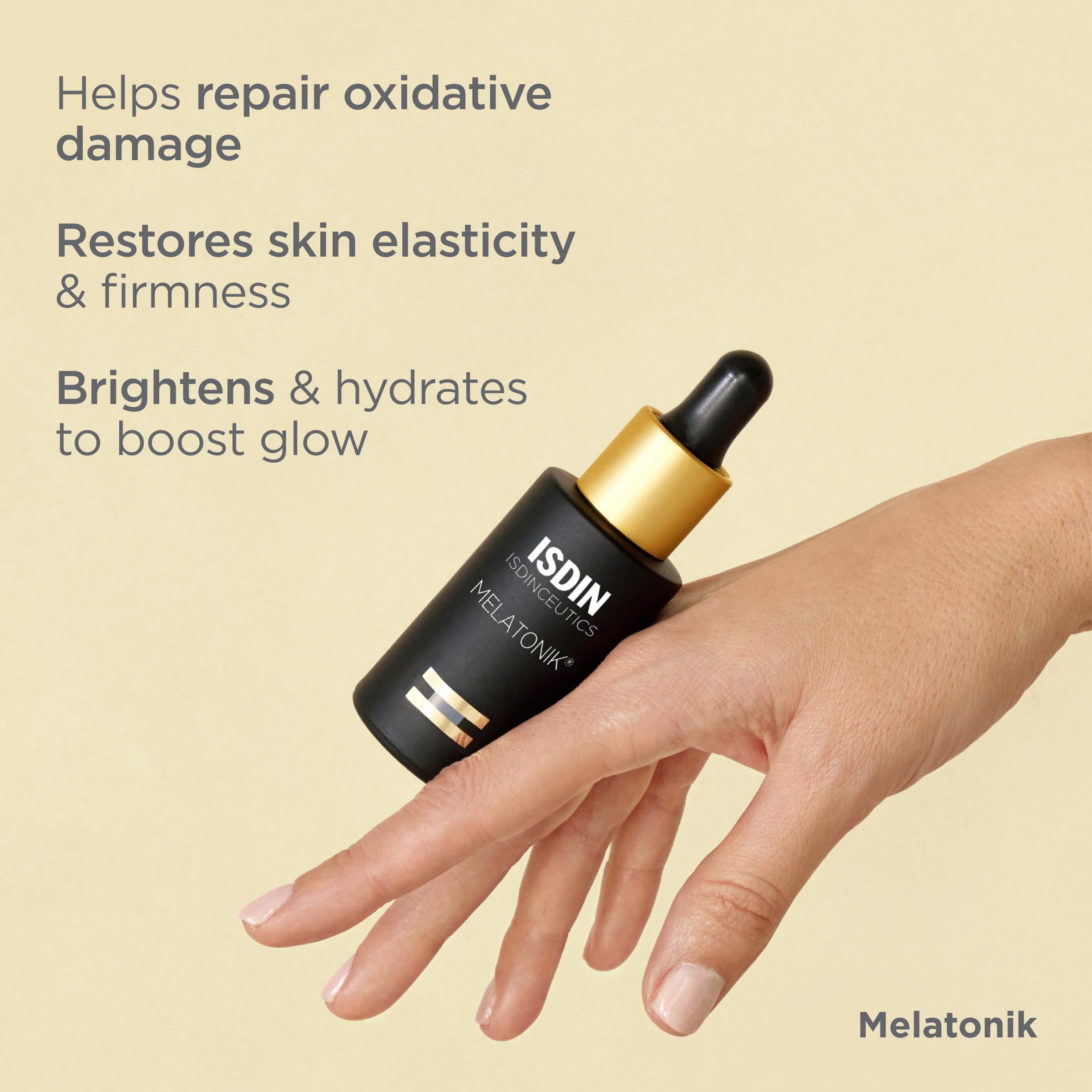 ISDIN Melatonik ingredient melatonin close-up highlights nighttime antioxidant support