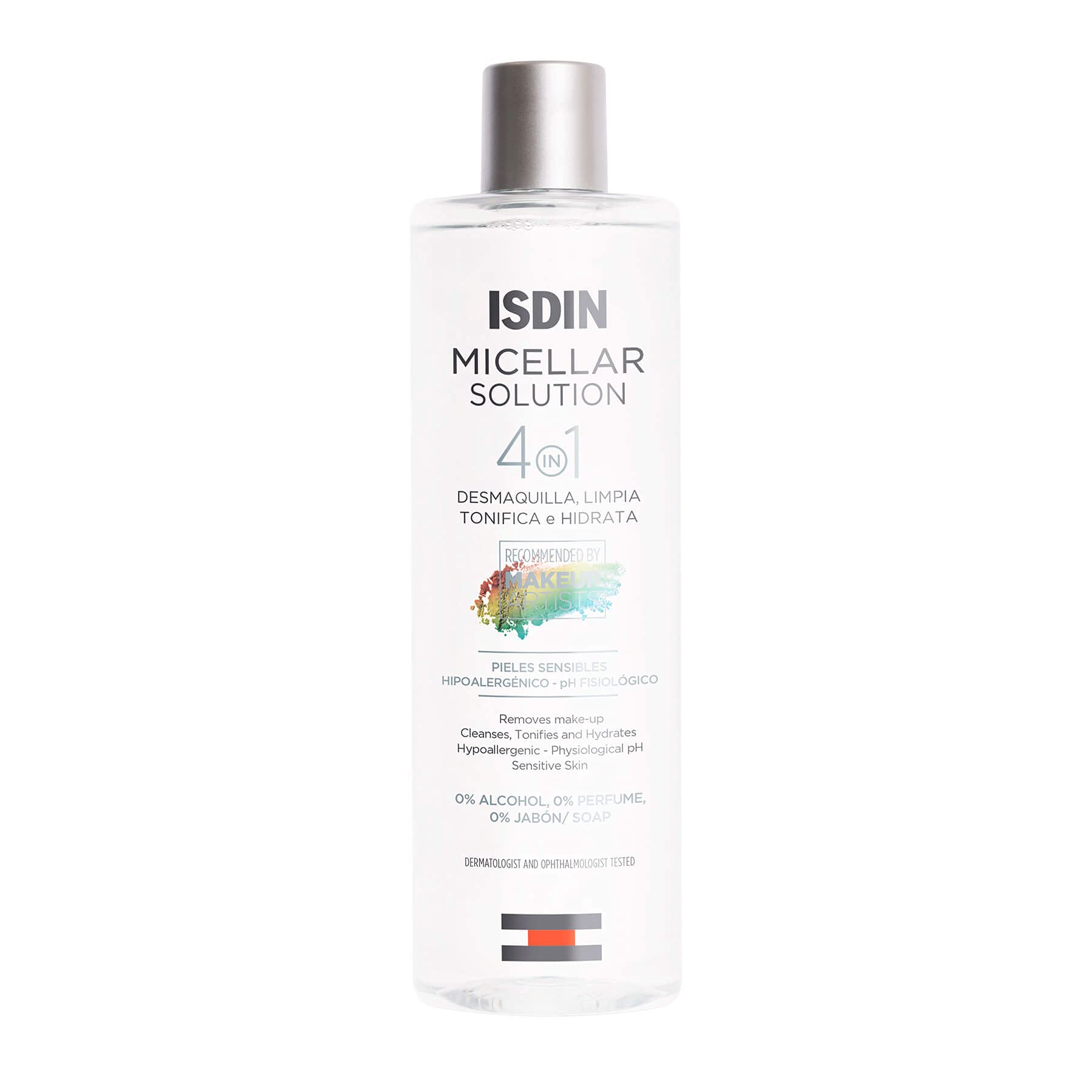 ISDIN Micellar 4-in-1 bottle front view, hydrating cleansing for daily use