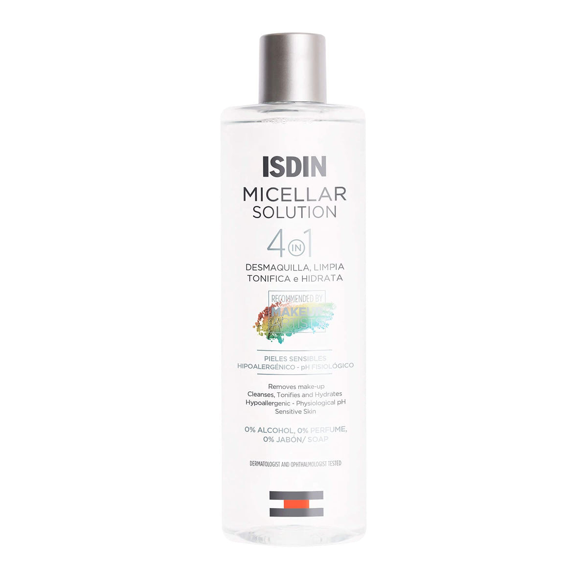 ISDIN Micellar 4-in-1 bottle front view, hydrating cleansing for daily use