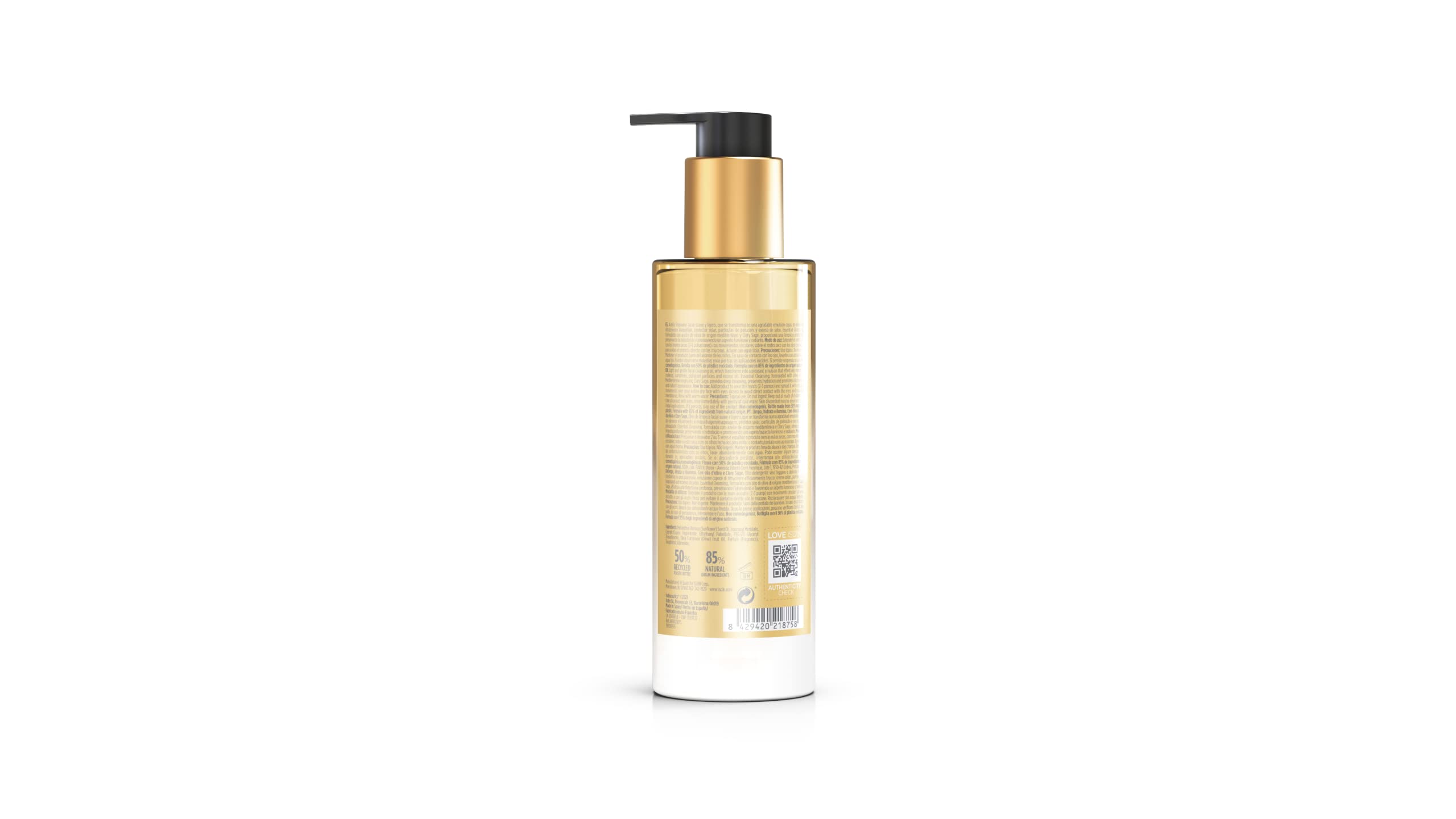ISDIN Isdinceutics Essential Cleansing Oil bottle-closeup signals premium daily cleansing.