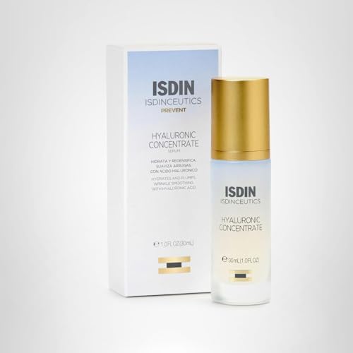 ISDIN Isdinceutics Hyaluronic Concentrate branding on packaging communicates dermatologist-tested appeal