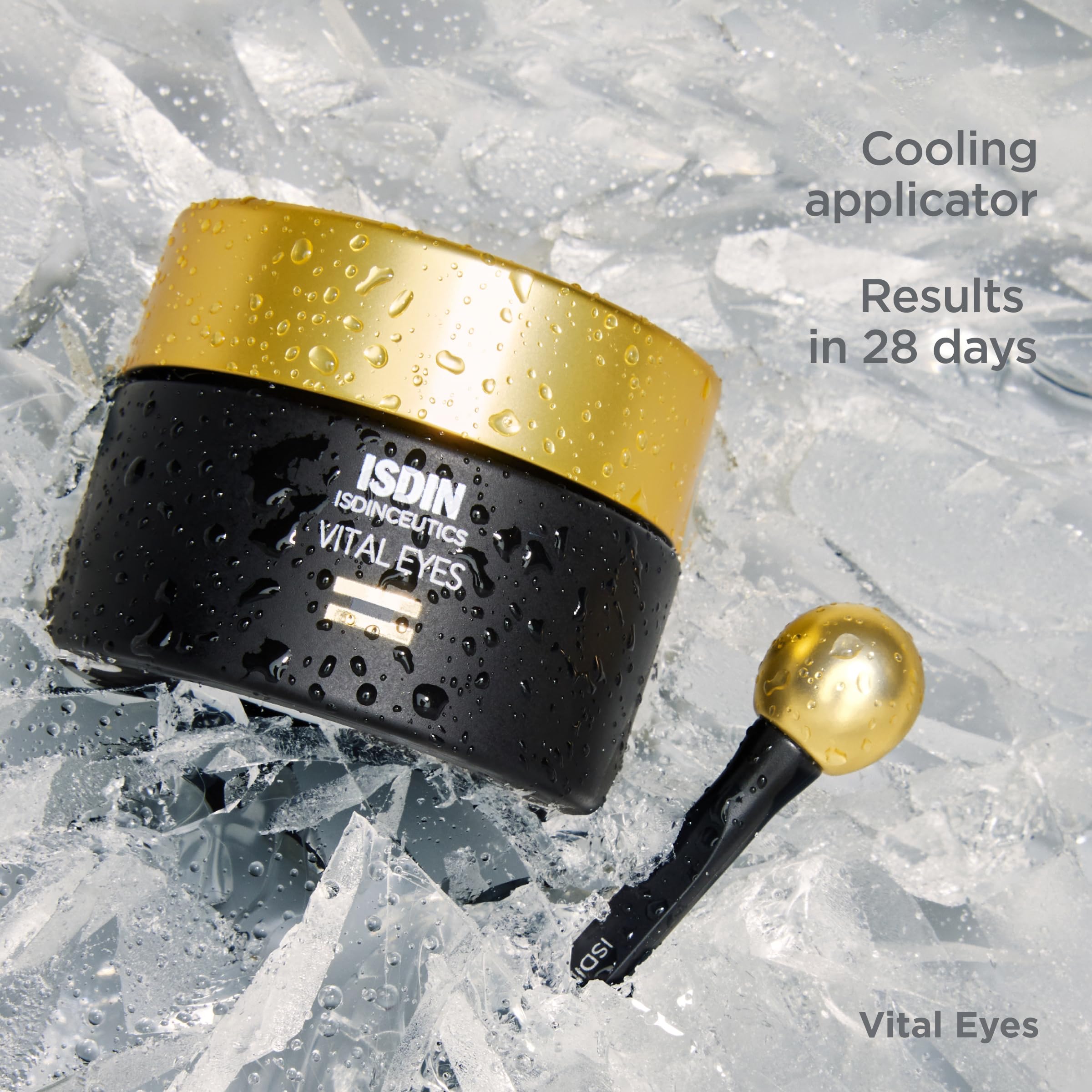 ISDIN Isdinceutics Vital Eyes rice extract graphic suggesting nourishment for under-eye skin.