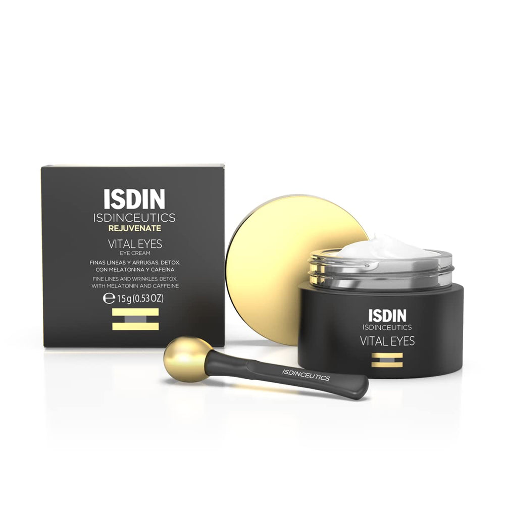 ISDIN Isdinceutics Vital Eyes packshot shows a rich overnight eye cream for smoothing fine lines.