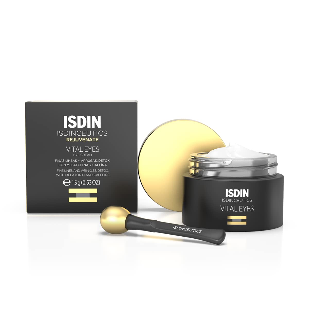 ISDIN Isdinceutics Vital Eyes packshot shows a rich overnight eye cream for smoothing fine lines.