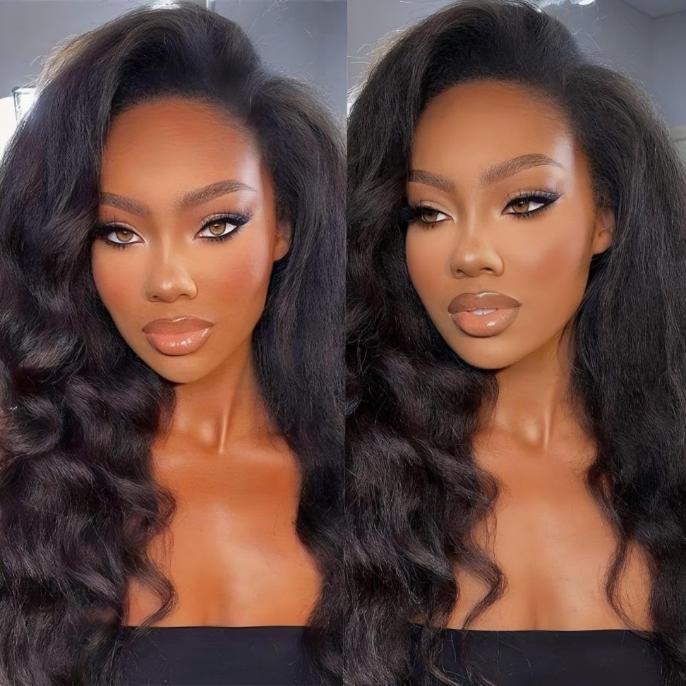 ISEE 3-in-1 half wig kinky straight glueless design for quick wear.