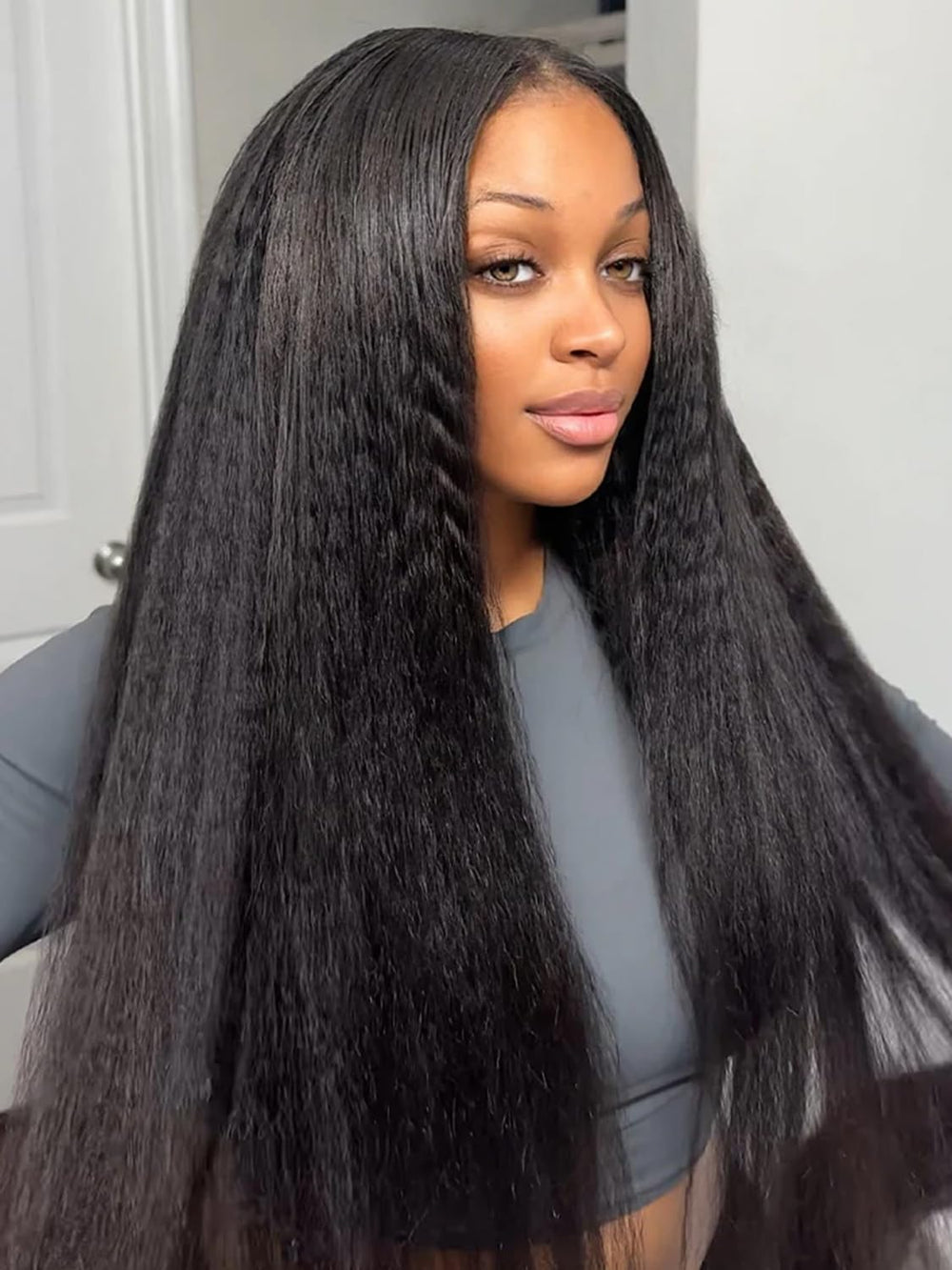 ISEE drawstring cap design wig for secure, comfortable fit during daily wear.