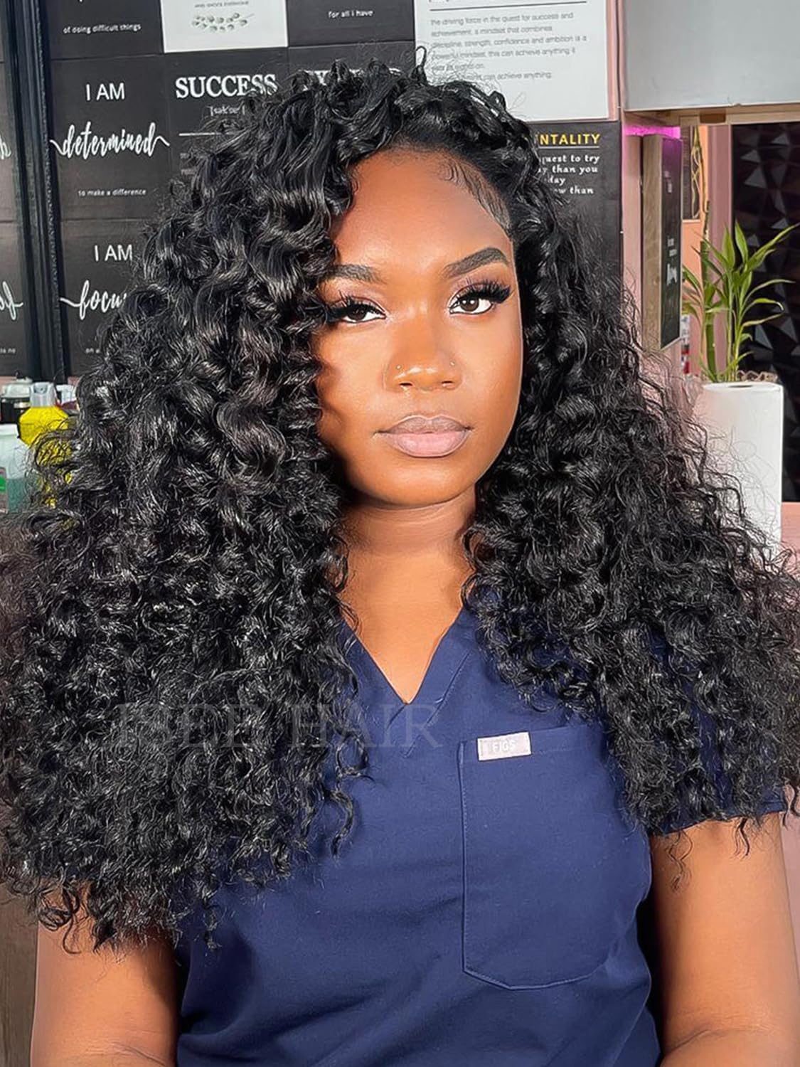 ISEE half-wig with 180% density provides fuller look with natural movement.