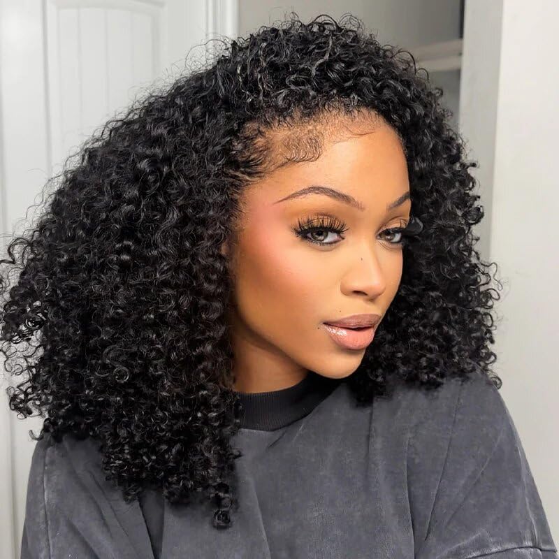 ISEE half wig kinky-curly 20inch close-up showcasing natural bounce