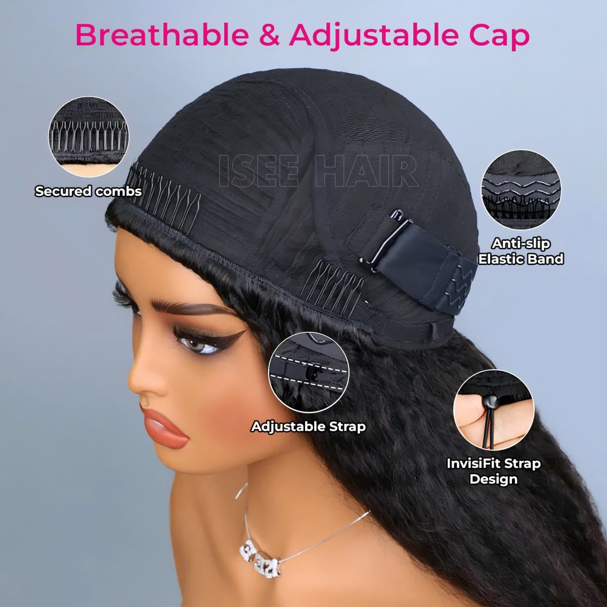 ISEE 10 seconds flip-over wig for fast styling and up-do options.