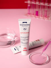 IsisPharma Metrorubil application image shows gentle use on skin.
