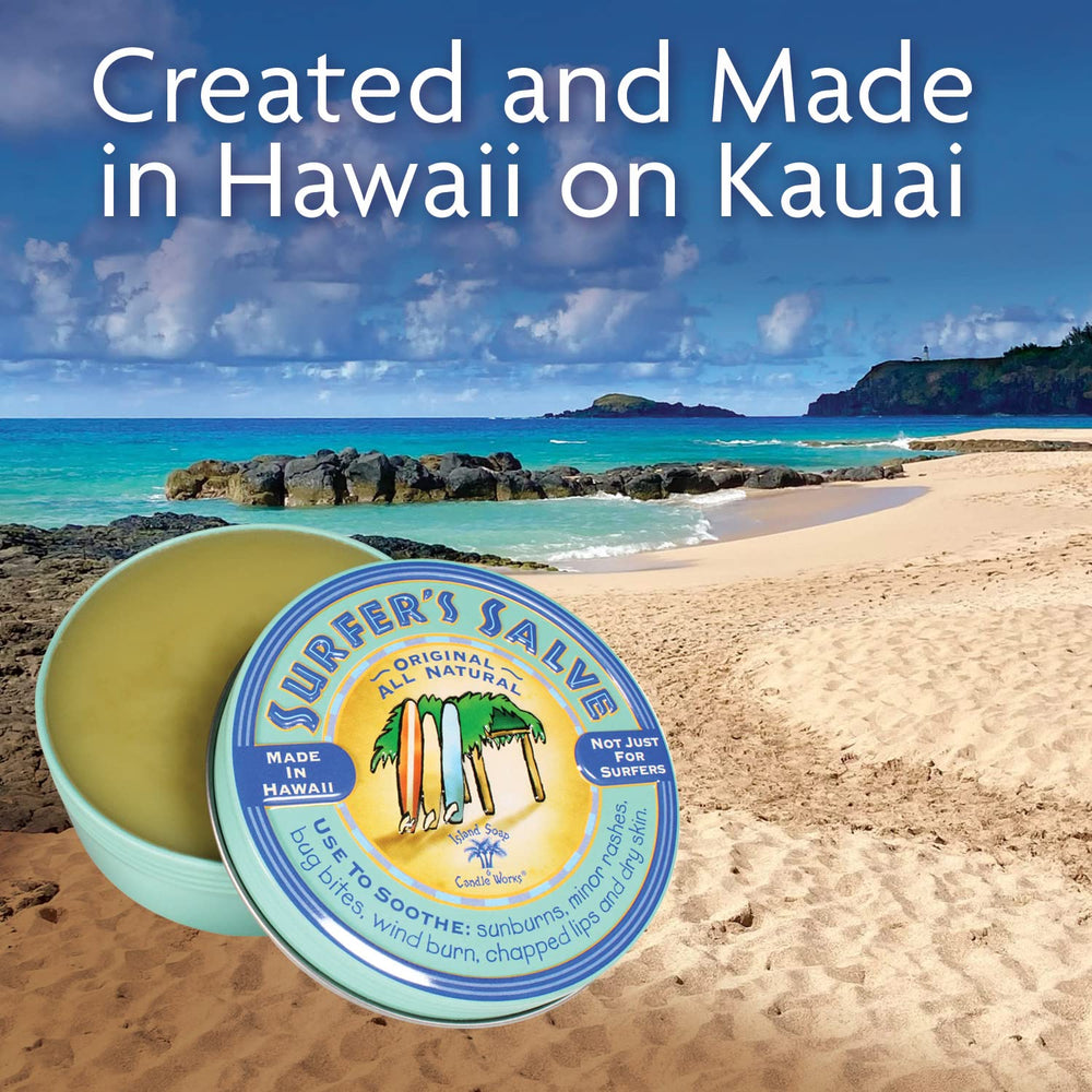Island Soap & Candle Works Surfer's Salve applied to dry areas provides relief and moisture