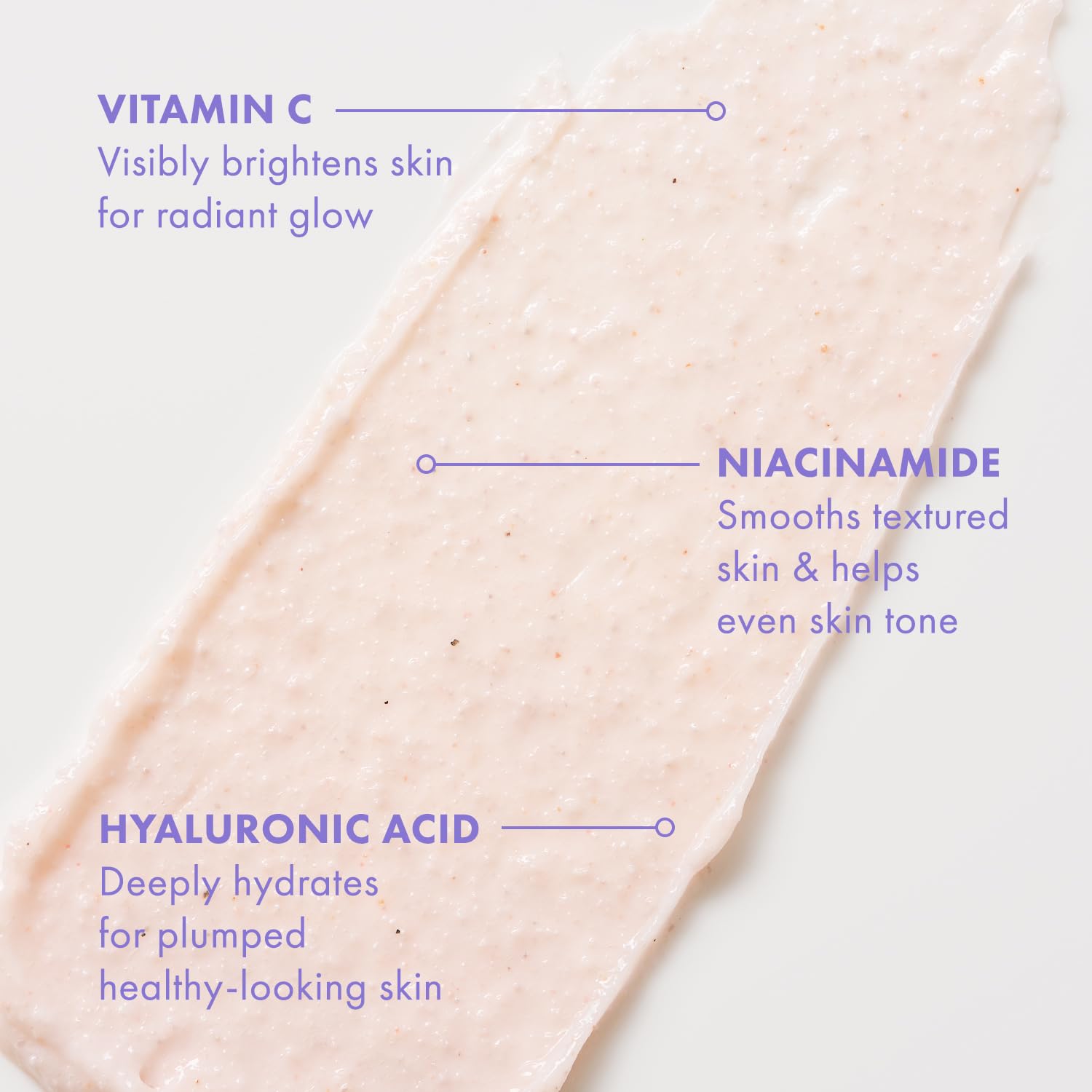 Isle of Paradise Brilliantly Bright Body Polish texture swatch highlights vitamin C and hydration.