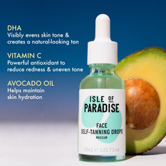Isle of Paradise drops application on hand suggests customizable shade depth