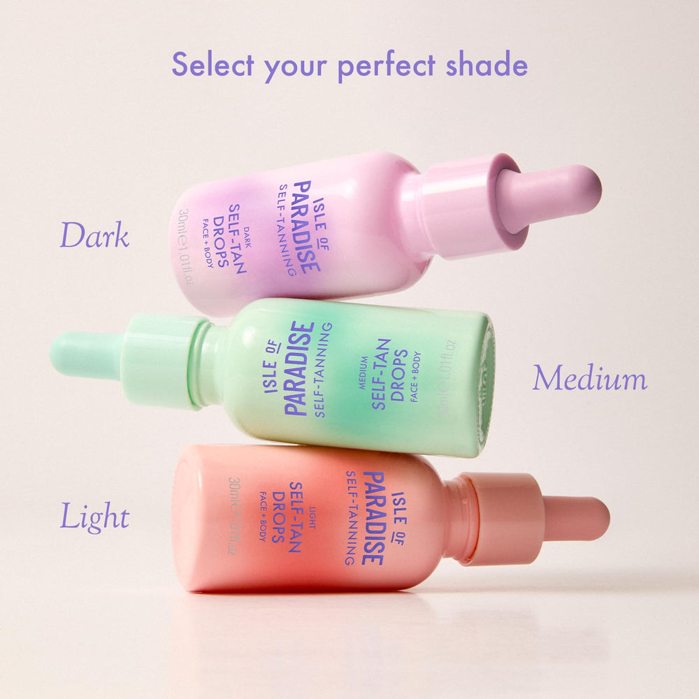 Isle of Paradise self tanning drops suitable for all skin types and tones