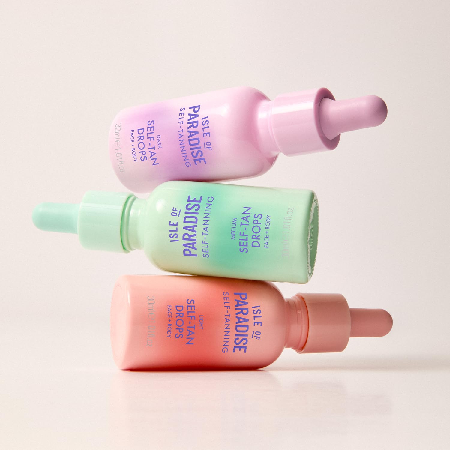 Isle of Paradise light drops delivering streak-free bronze without strong scent