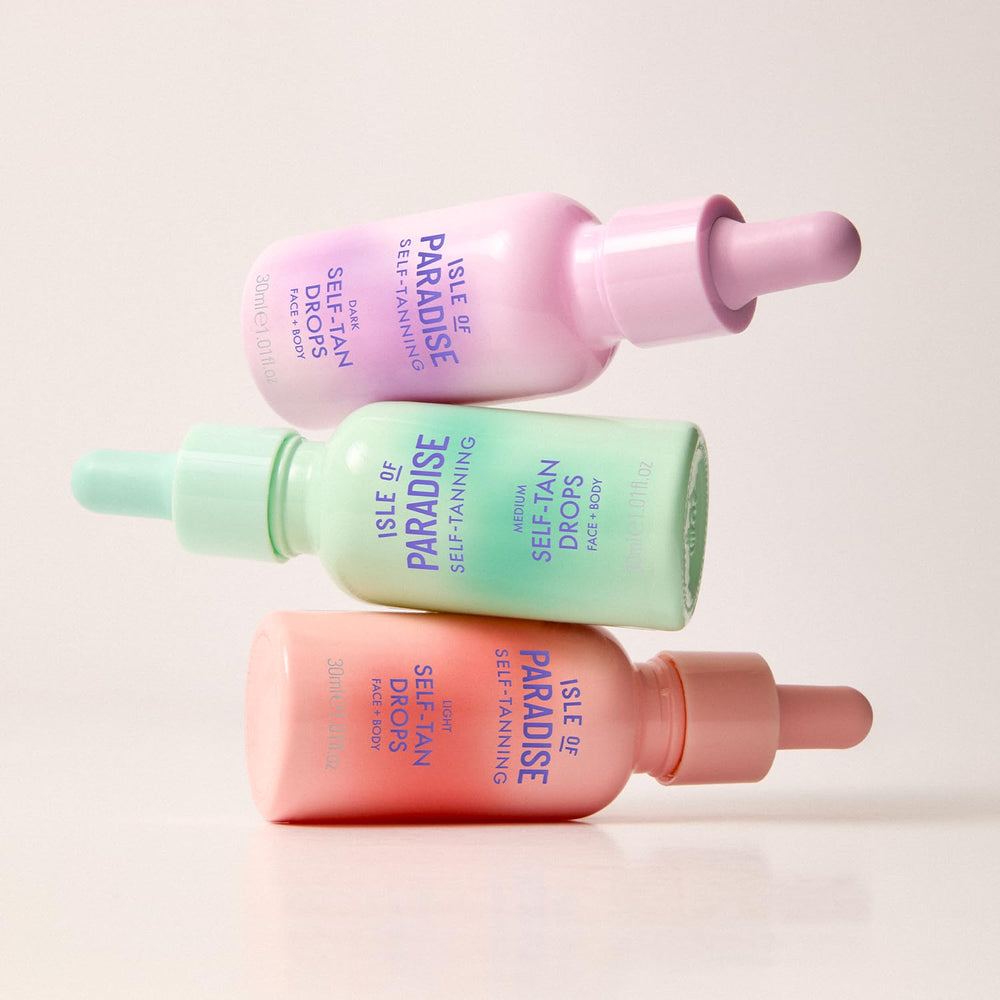 Isle of Paradise light drops delivering streak-free bronze without strong scent
