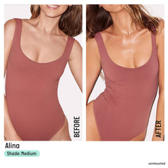 Isle of Paradise self-tanning drops arm swatches reveal an even bronze.