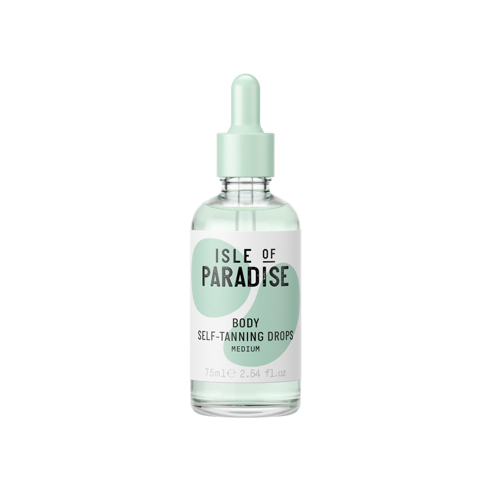 Isle of Paradise self-tanning drops bottle pour for precise application.