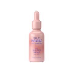 Isle of Paradise self tanning drops light bottle close-up for a natural bronze glow