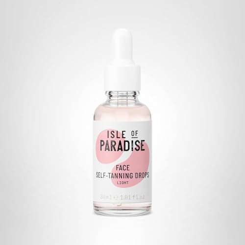 Isle of Paradise packaging highlighting fragrance-free, dermatologist-approved formula.