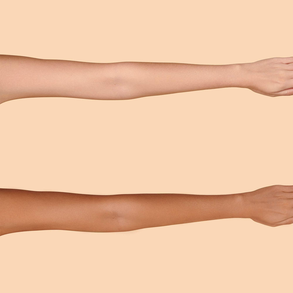 Isle of Paradise Self-Tanning Water face-body-use shows versatile application.