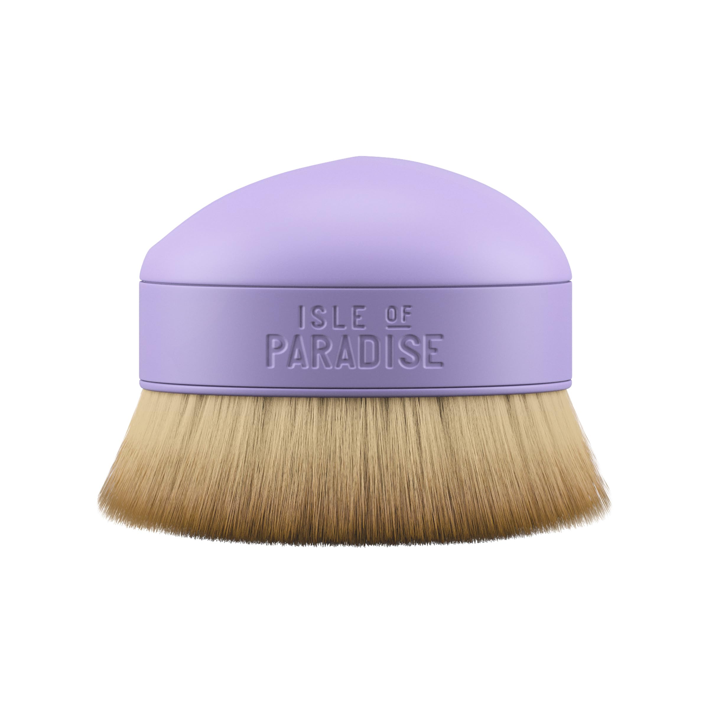 Isle of Paradise Shape and Glow brush close-up bristles for silky, streak-free application.