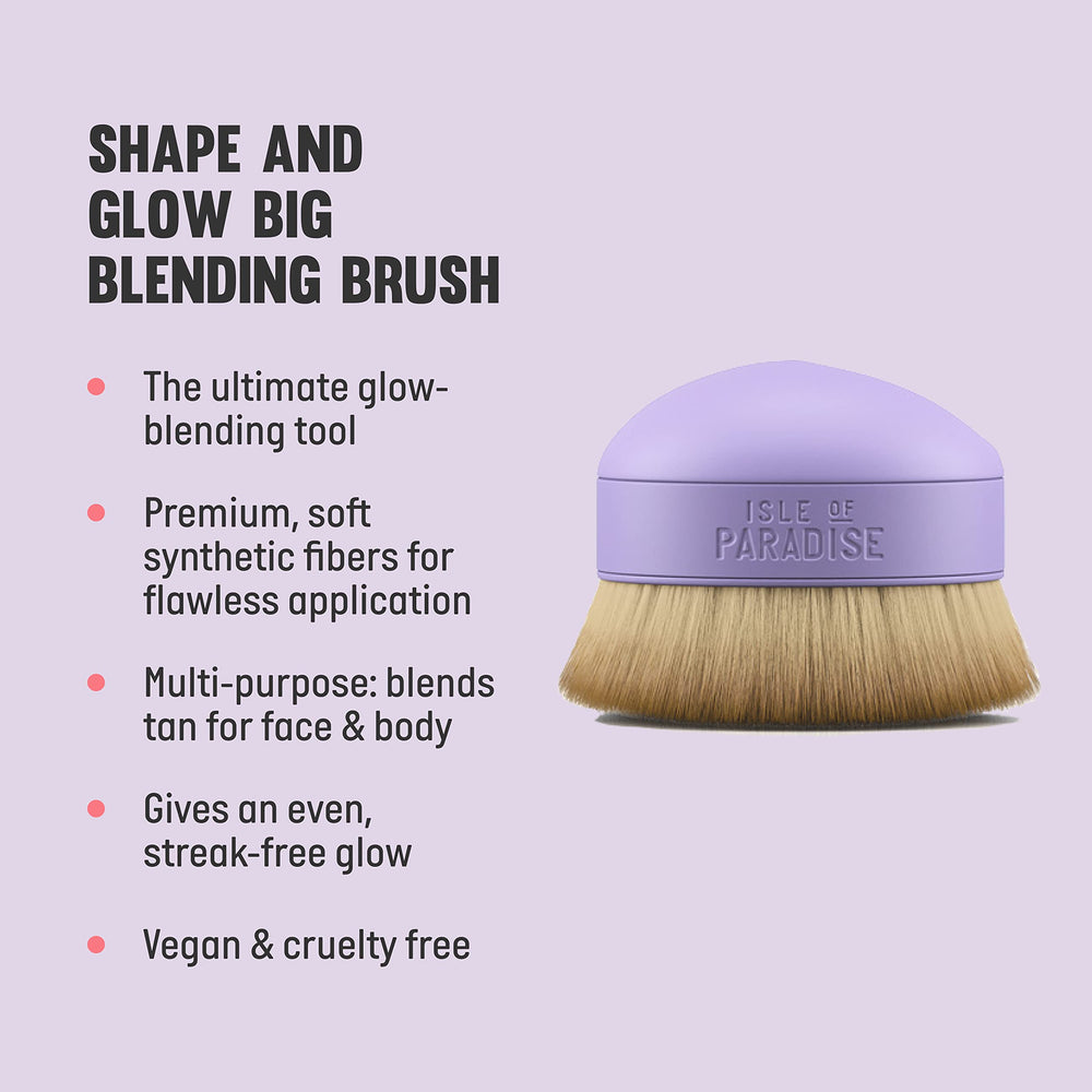 Isle of Paradise Shape and Glow brush in use on skin for even blend.