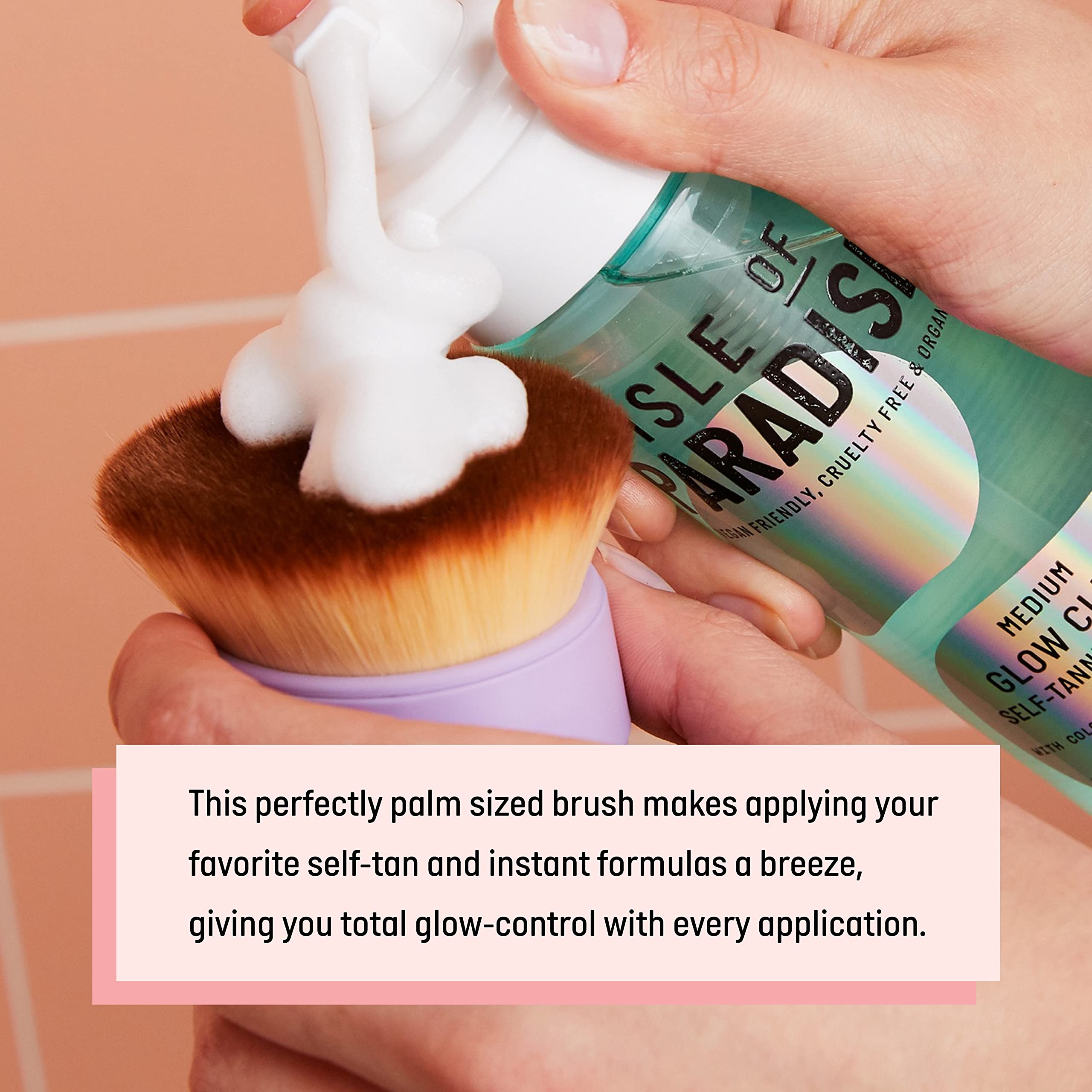 Isle of Paradise Shape and Glow brush swirls product to a streak-free finish.