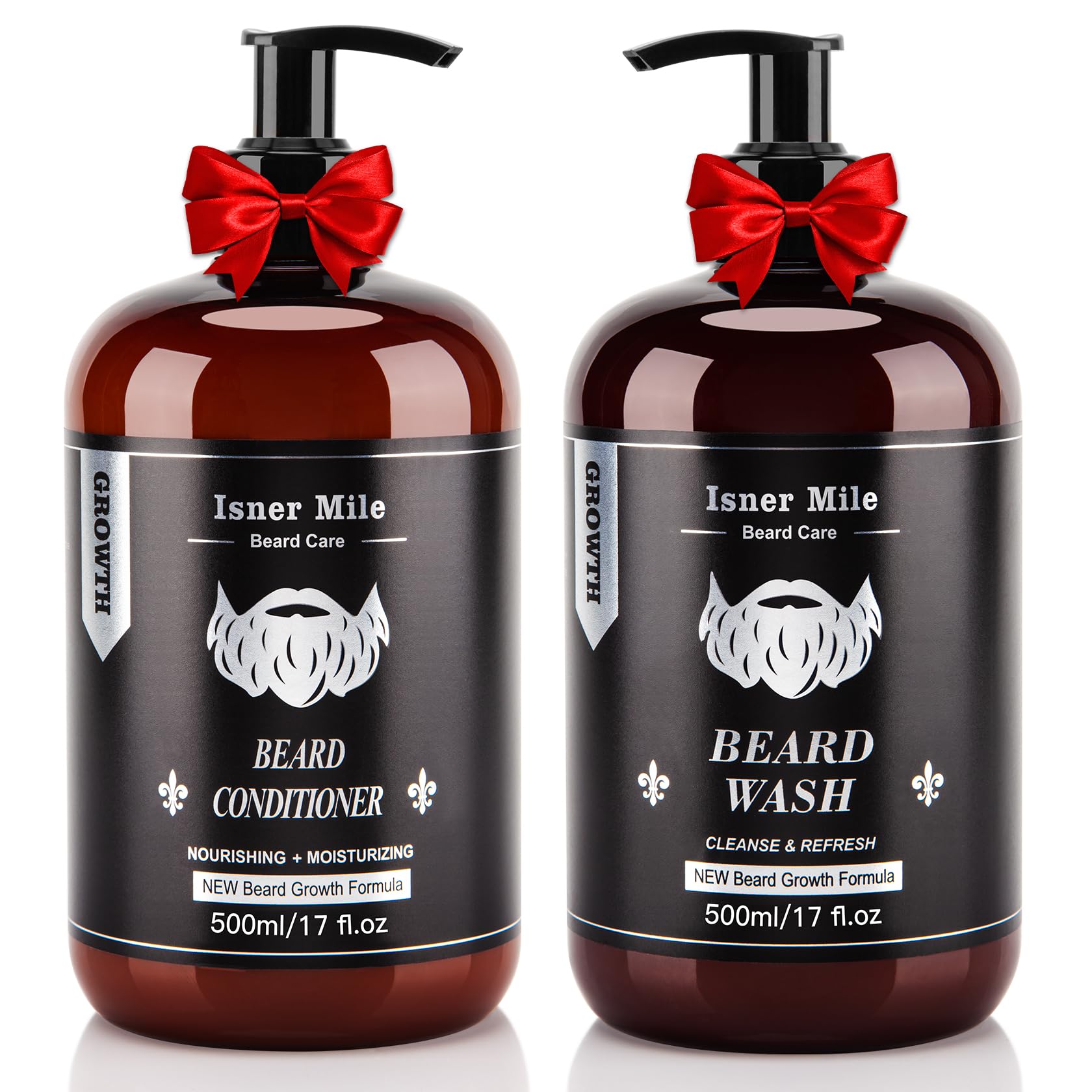 ISNER MILE beard wash 17oz bottle for clean, refreshed beard.