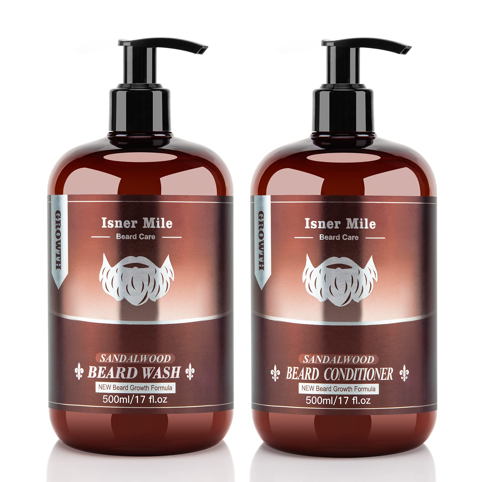 ISNER MILE beard wash 17oz bottle for daily cleansing and beard softness.