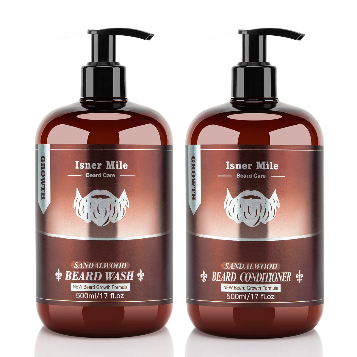 ISNER MILE beard wash 17oz bottle for daily cleansing and beard softness.