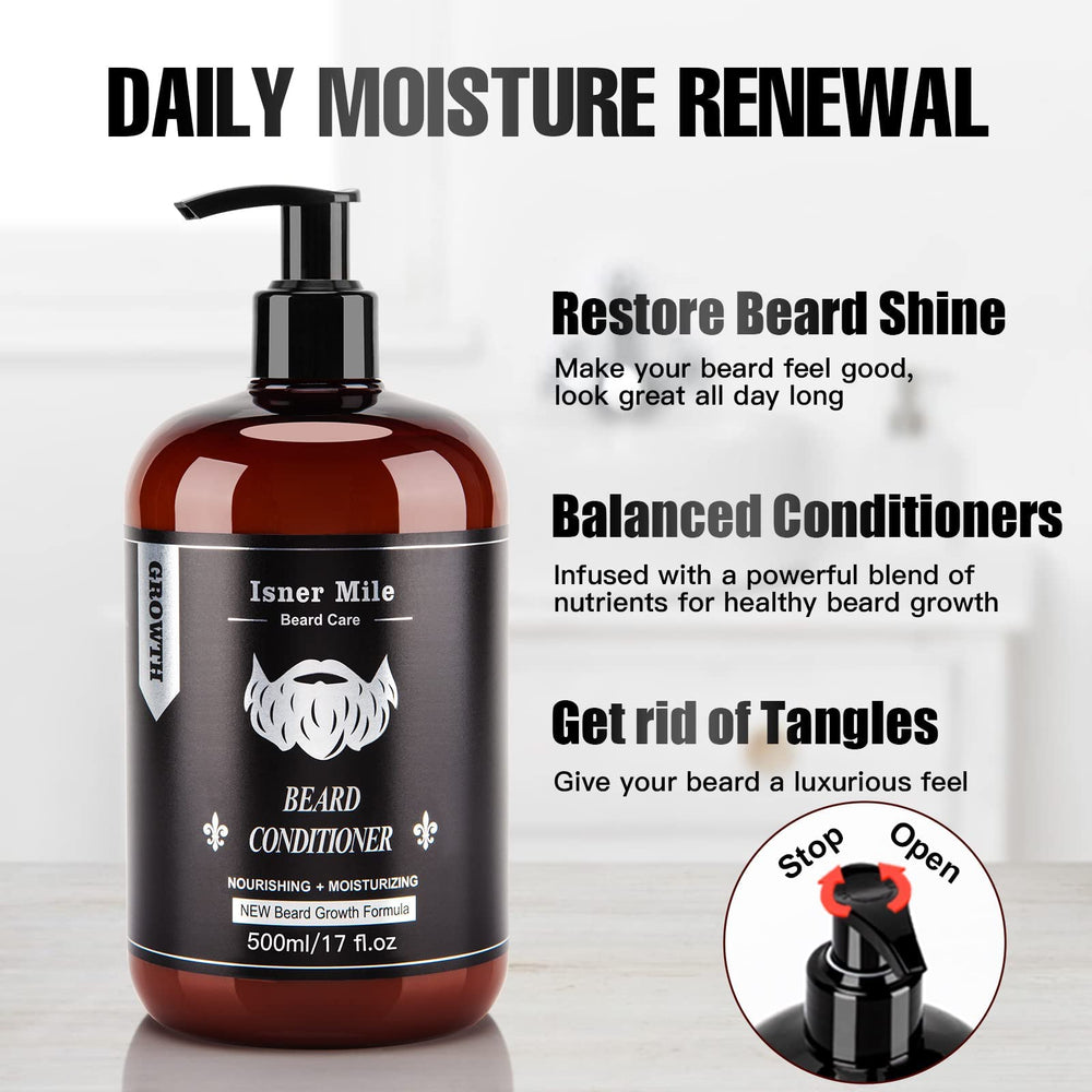 ISNER MILE new formula with biotin argan and jojoba nourishes beard.
