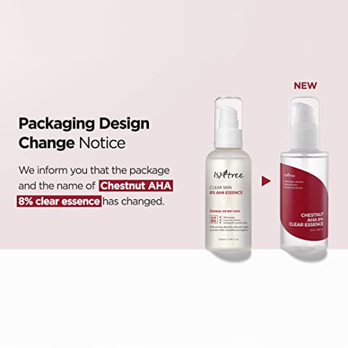 ISNTREE Chestnut AHA 8% ingredient visual hints at active components.