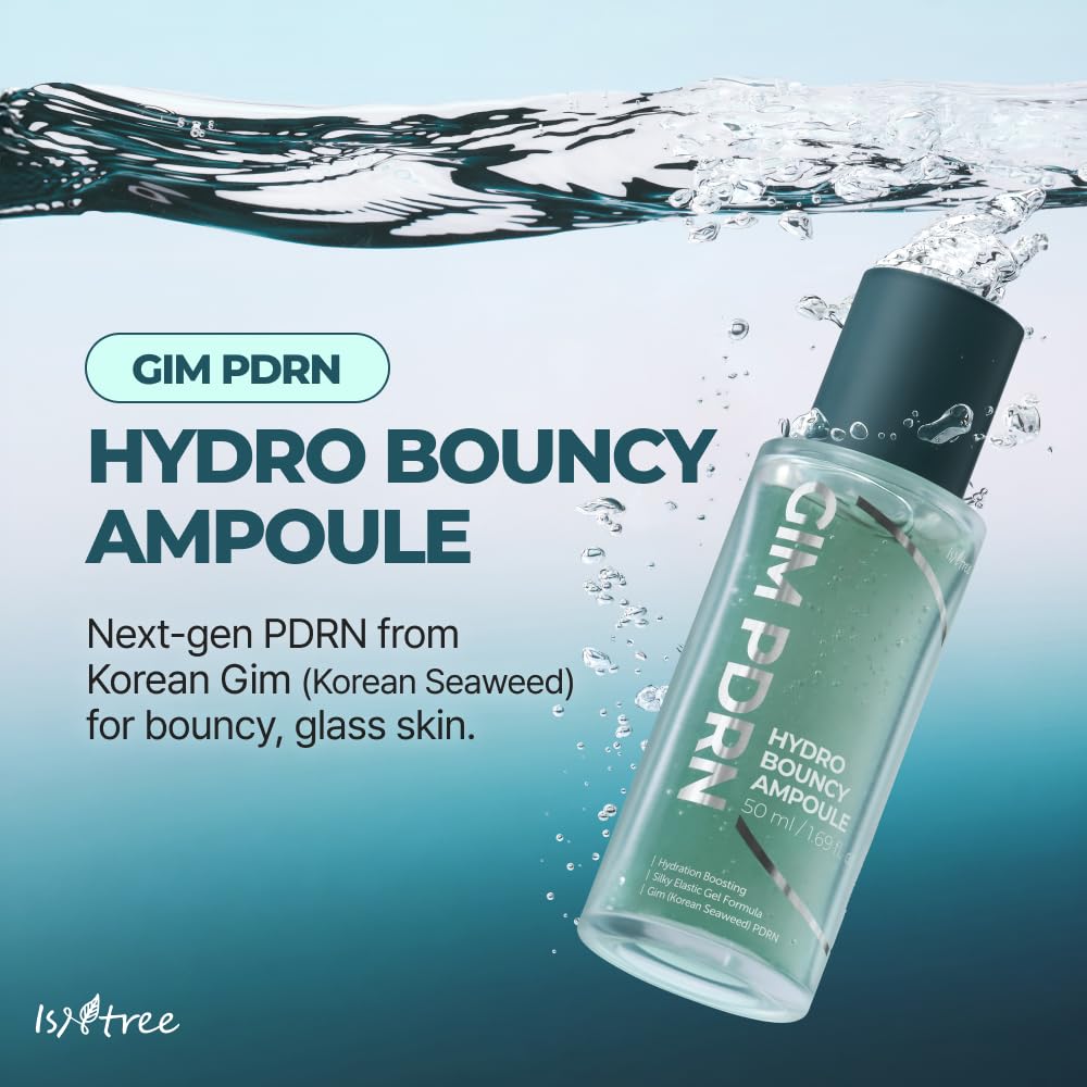 IsNtree Gim PDRN Hydro Ampoule face application shows smooth, lightweight skin layer.
