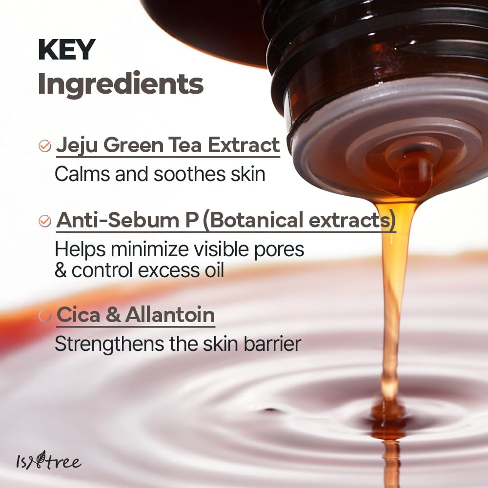 ISNTREE green tea fresh toner before-after skin glow comparison.