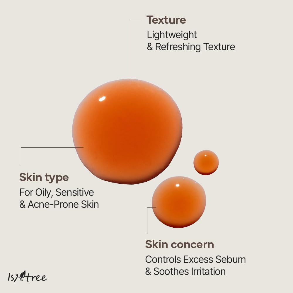 ISNTREE green tea fresh toner texture close-up showing watery consistency.