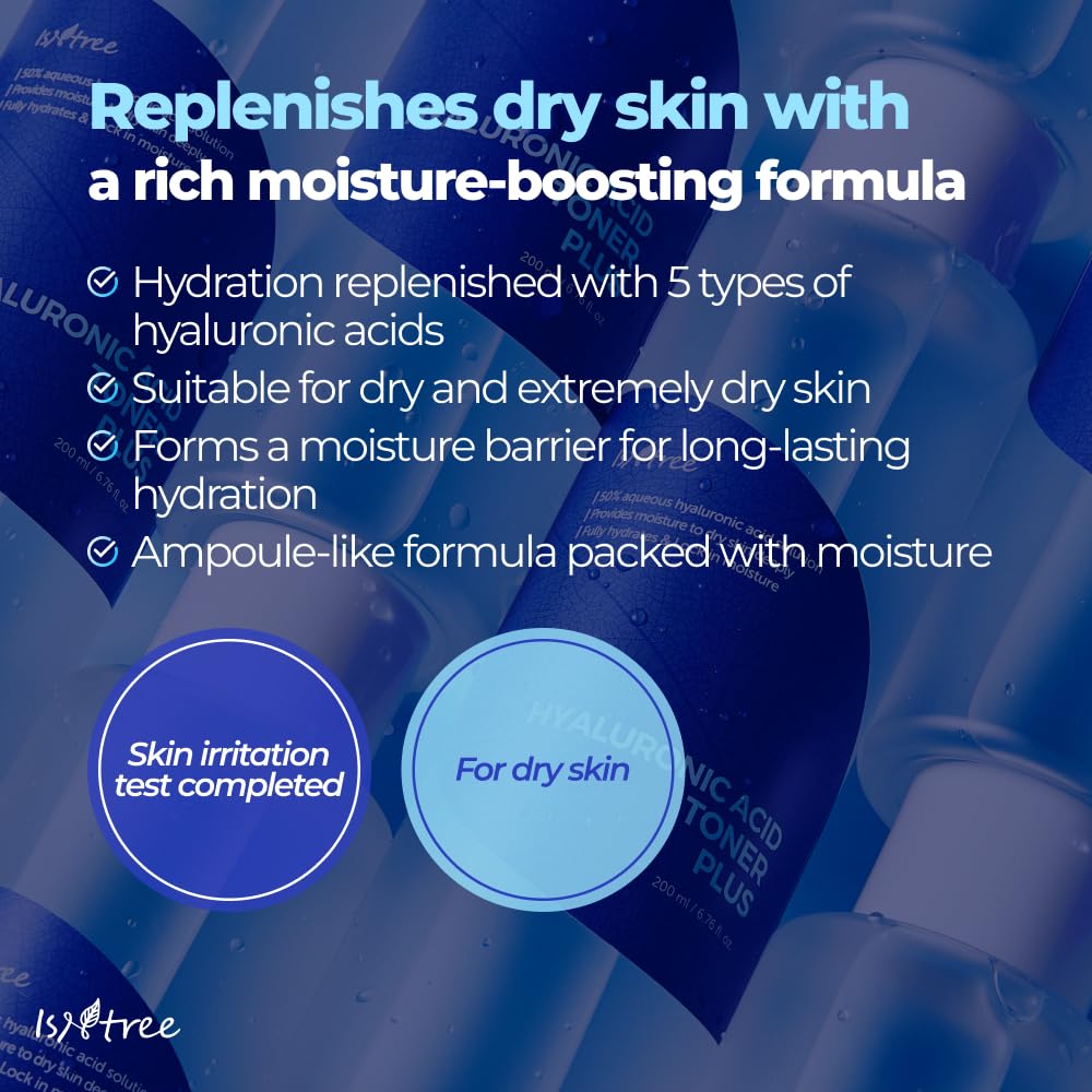IsNtree Hyaluronic Acid Toner pour stream showing moisture absorption.