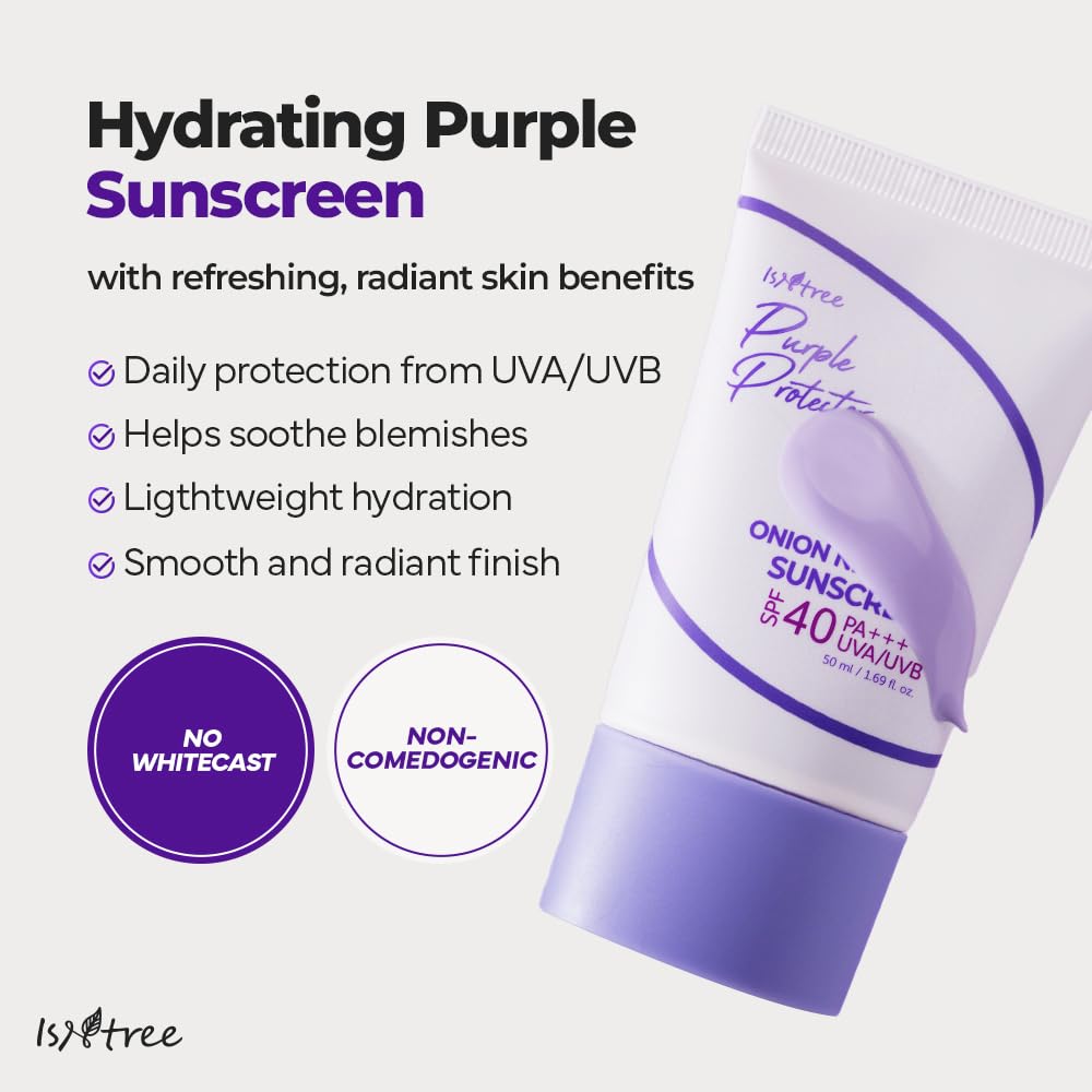 ISNTREE Onion Newpair Sunscreen texture close-up shows lightweight cream.