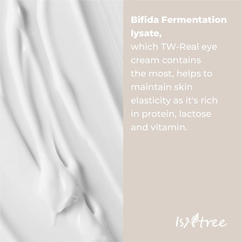 IsNtree TW-REAL Eye Cream application near eye area demonstrating smoothing and hydration