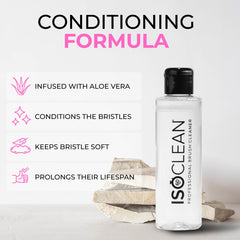 Isoclean Professional Brush Cleaner label closeup highlights vegan formula.