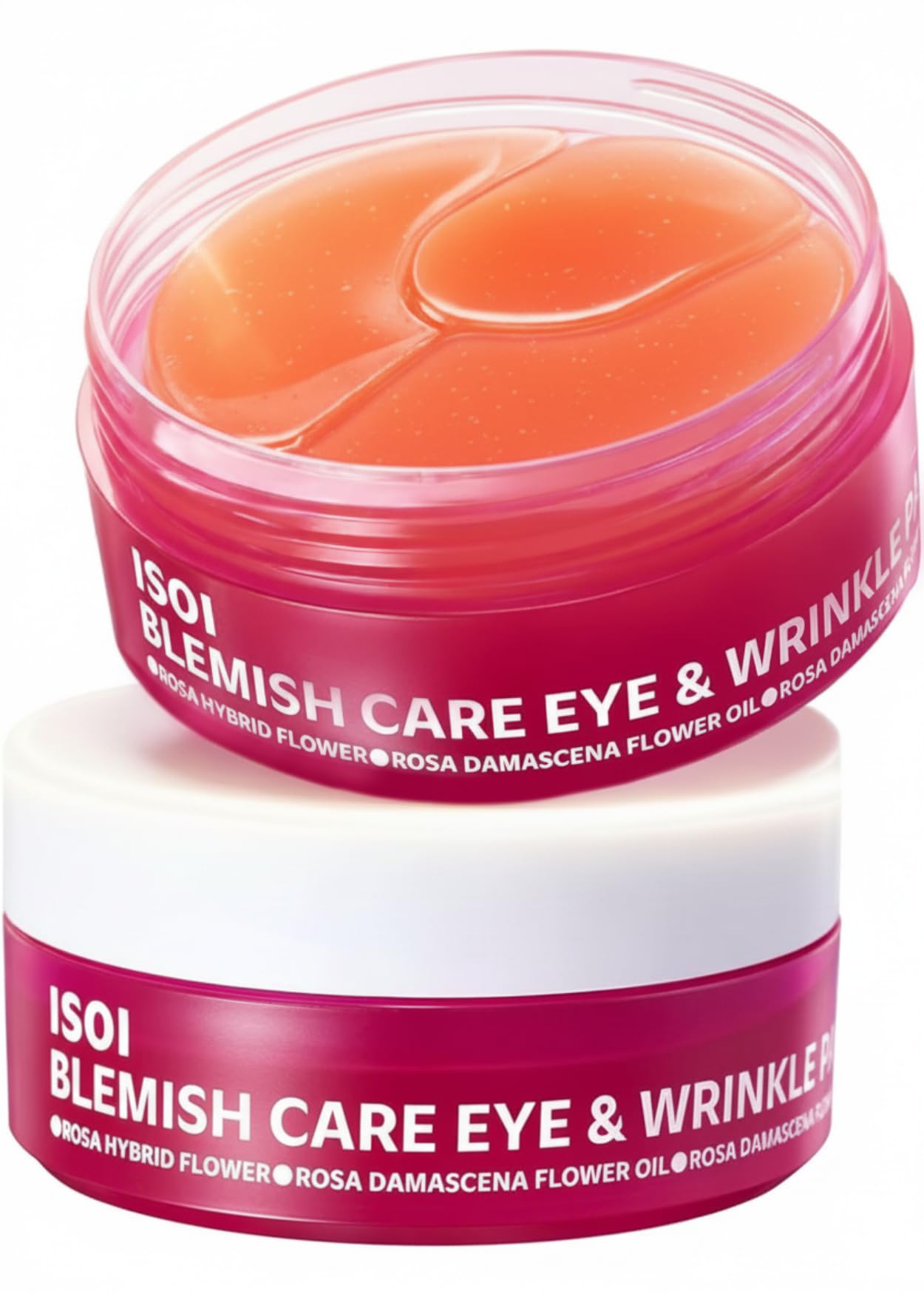 ISOI Blemish Care Under Eye Patch box demonstrates hydrating, refreshing with dual hyaluronic acids.