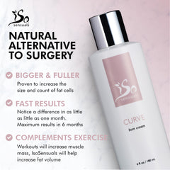 IsoSensuals Curve Butt Cream jar front showing rich texture for easy application.
