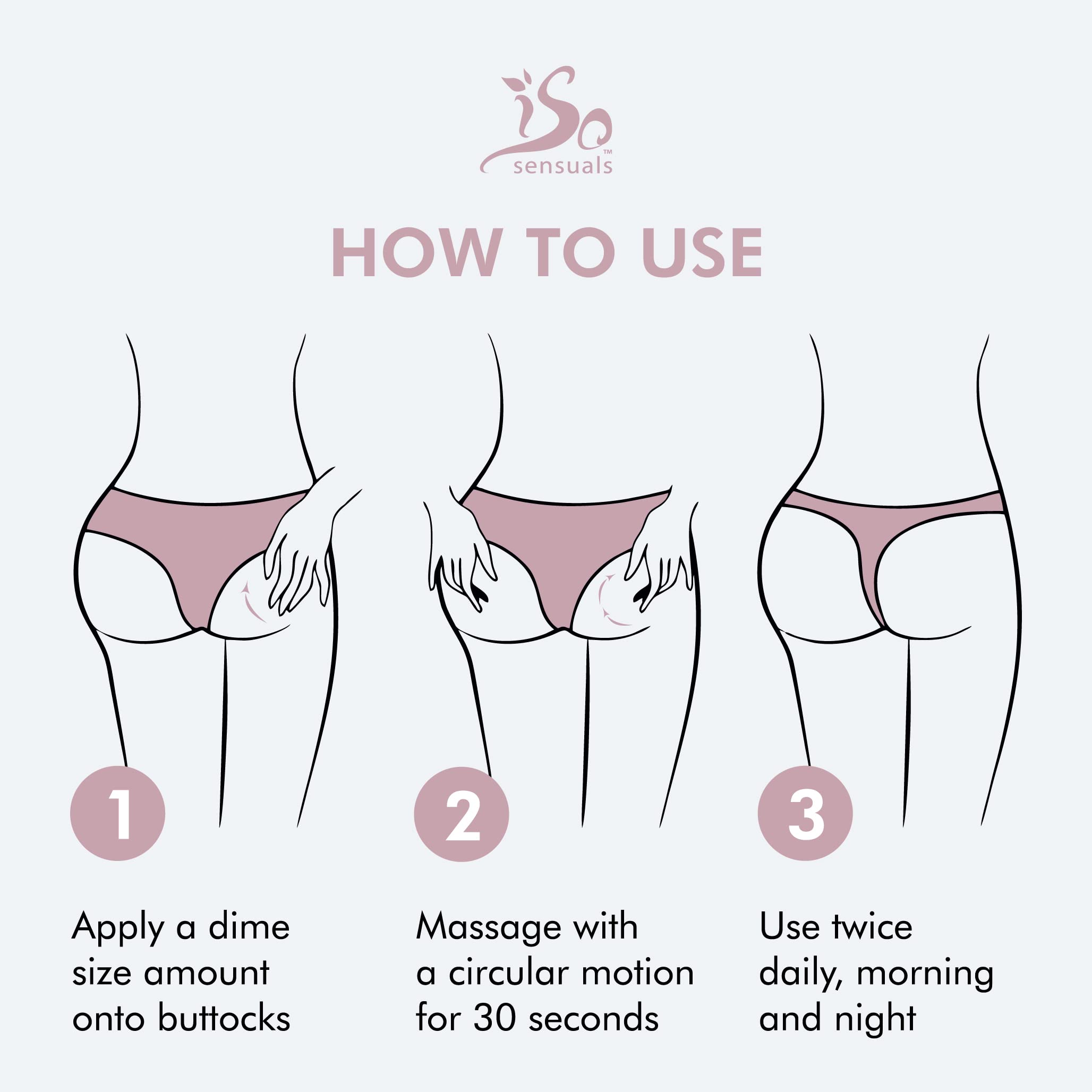 IsoSensuals Curve Butt Cream packaging highlight for premium storage and convenient use.
