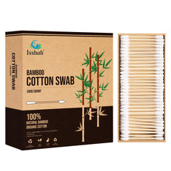 Isshah bamboo cotton swabs box of 1000 for eco-friendly daily use.