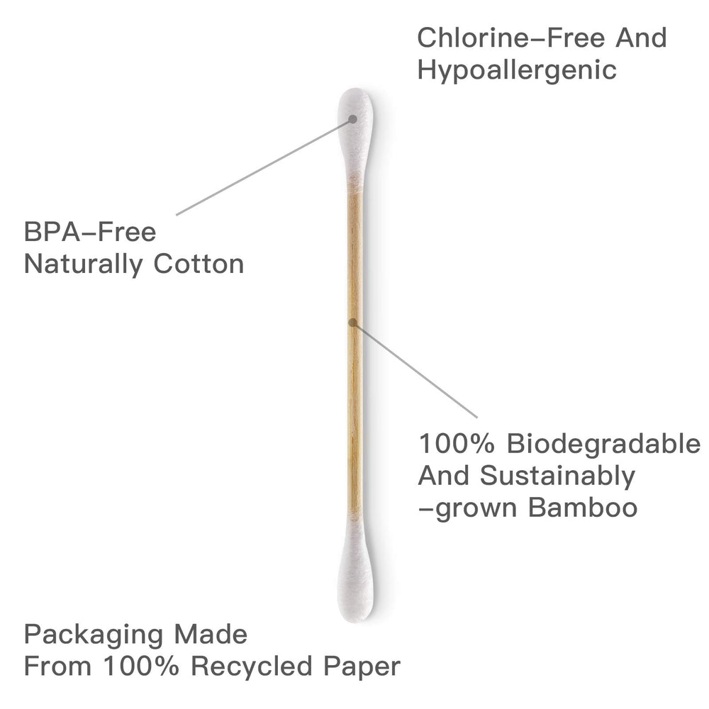 Isshah bamboo cotton swabs count 2000 supports long-term household use.