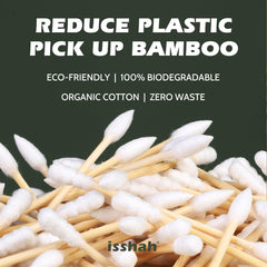 Isshah bamboo cotton swab close-up showing soft cotton tip.