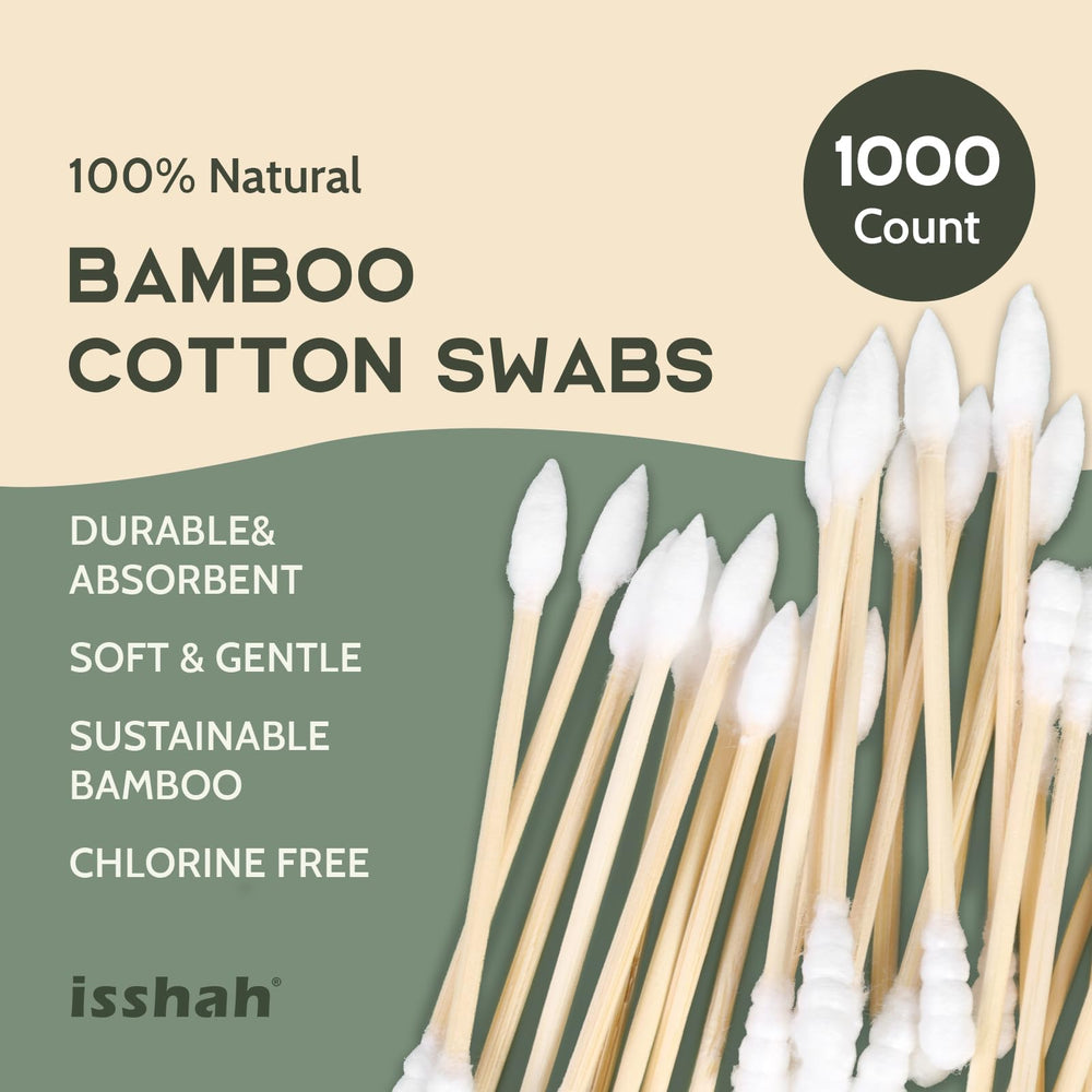 Isshah bamboo swabs with pointed and spiral heads for precise application.