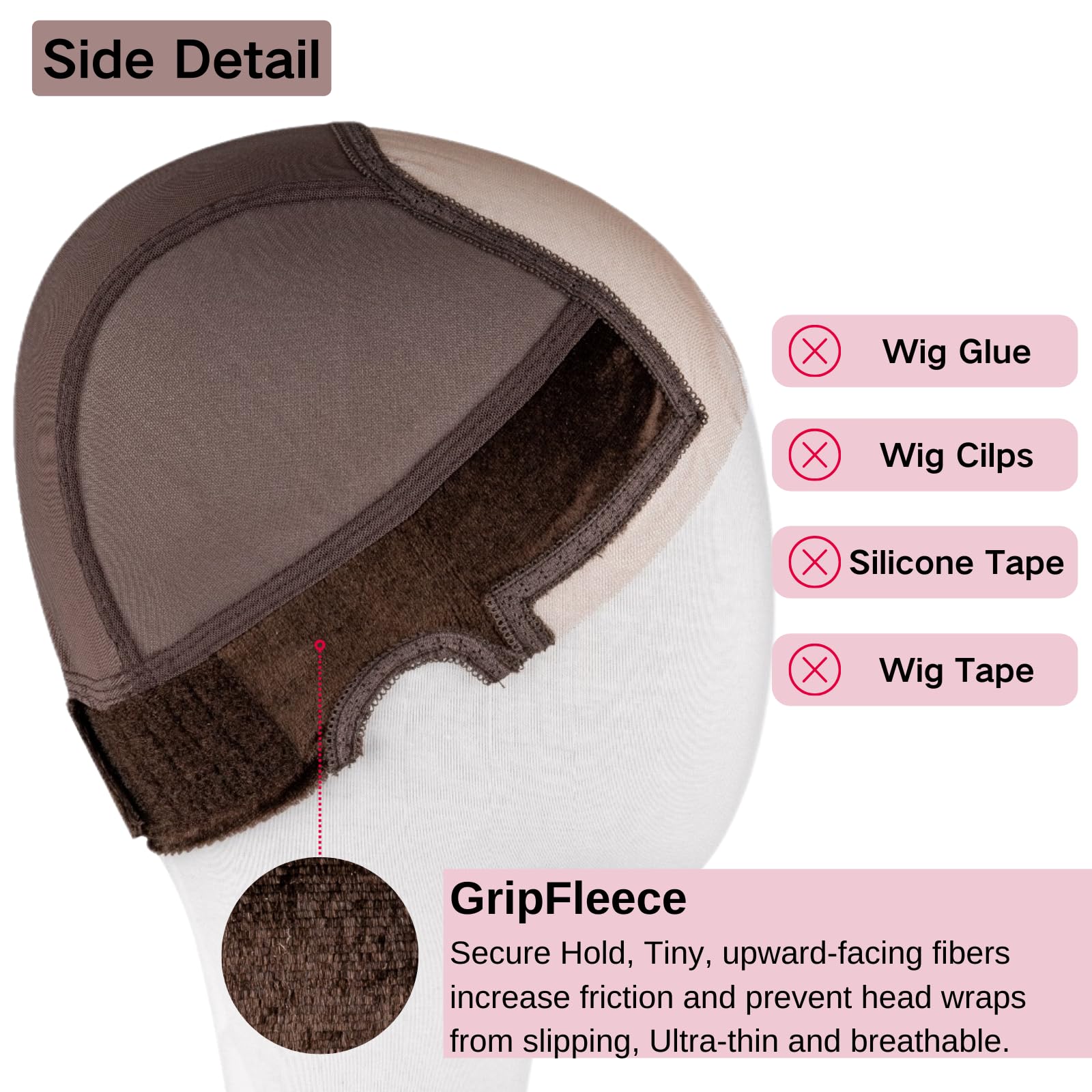 Isshin Beauty lace wig grip cap breathable mesh; lightweight comfort.